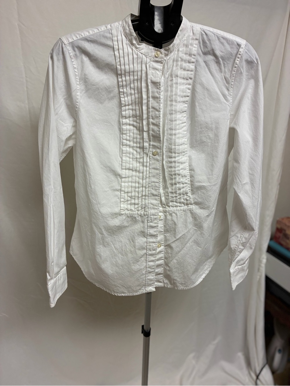 Ralph Lauren Women’s White Pintuck Button-Down Shirt Size 12
